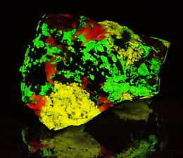 Classic Fluorescent Mineral - Esperite, Willemite, Calcite, shortwave UV